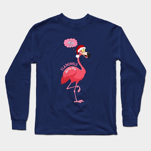 Christmas: Flamingle All The Way Long Sleeve T-Shirt by DaShirtXpert